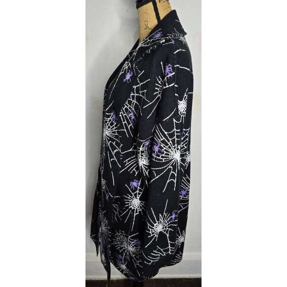 ❤️Modcloth The Wonderful Webs We Weave Halloween Sweater Goth Cardigan - Picture 2 of 10
